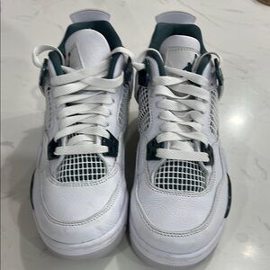 Men's White and Green Sneakers